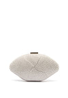 Zen Collection Pearl Diamante Oval Clutch Bag, Silver