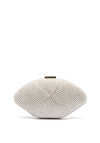 Zen Collection Pearl Diamante Oval Clutch Bag, Silver