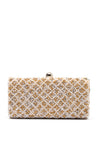 Zen Collection Diamond Print Sequins Clutch Bag, Gold