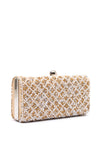 Zen Collection Diamond Print Sequins Clutch Bag, Gold