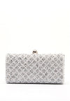 Zen Collection Diamond Print Sequins Clutch Bag, Silver