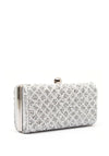 Zen Collection Diamond Print Sequins Clutch Bag, Silver