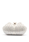 Zen Collection Diamante Clasp Mirrored Clutch Bag, Silver