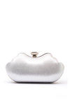 Zen Collection Diamante Clasp Mirrored Clutch Bag, Silver