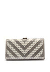 Zen Collection Pearl Diamante Clutch Bag, Silver