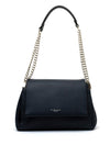 Zen Collection Pebbled Chain Shoulder Bag, Navy
