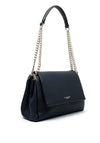 Zen Collection Pebbled Chain Shoulder Bag, Navy