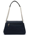 Zen Collection Pebbled Chain Shoulder Bag, Navy