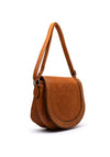 Zen Collection Embossed Detail Saddle Bag, Tan