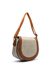 Zen Collection Embossed Detail Saddle Bag, Grey