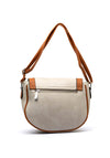 Zen Collection Embossed Detail Saddle Bag, Grey