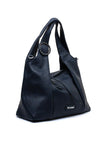 Zen Collection Pebbled Hobo Bag, Navy