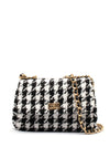 Zen Collection Boucle Houndstooth Crossbody Bag, Black & White