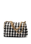 Zen Collection Boucle Houndstooth Crossbody Bag, Black & White