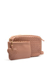 Zen Collection Weaved Crossbody Bag and Pouch, Pink