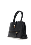 Zen Collection Textured Faux Leather Grab Bag, Black