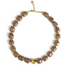 Serafina Collection Chunky Square Beaded Necklace, Brown