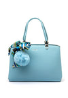 Zen Collection Pebbled Pom Pom Grab Bag, Light Blue