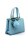 Zen Collection Pebbled Pom Pom Grab Bag, Light Blue