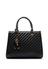 Zen Collection Quilted Stripe Grab Bag, Black