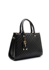Zen Collection Quilted Stripe Grab Bag, Black