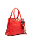 Zen Collection Quilted Bark Print Grab Bag, Red
