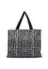 Zen Collection Herringbone Print Beach Tote Bag, Black & White