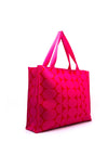 Zen Collection Geo Print Beach Tote Bag, Pink & Red