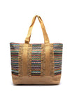 Zen Collection Woven Multi Tote Bag, Black Multi