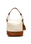 Zen Collection Embossed Logo Bucket Bag, Cream