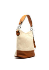 Zen Collection Embossed Logo Bucket Bag, Cream
