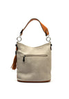 Zen Collection Embossed Logo Bucket Bag, Grey