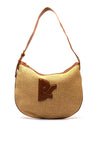 Zen Collection Beige Monogram Woven Crossbody Bag, Tan