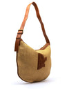Zen Collection Beige Monogram Woven Crossbody Bag, Tan