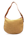 Zen Collection Beige Monogram Woven Crossbody Bag, Tan