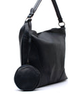 Zen Collection Pebbled Boho Bag with Coin Purse, Navy