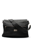 Zen Collection Pebbled Zip Detail Satchel Bag, Black