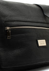 Zen Collection Pebbled Zip Detail Satchel Bag, Black