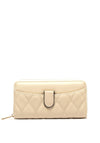 Zen Collection Quilted Large Zip Around Wallet, Cream