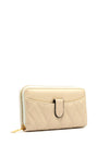 Zen Collection Quilted Large Zip Around Wallet, Cream