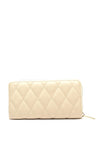 Zen Collection Quilted Large Zip Around Wallet, Cream