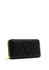 Zen Collection Quilted Large Zip Around Wallet, Black