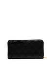 Zen Collection Quilted Large Zip Around Wallet, Black