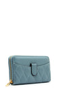 Zen Collection Quilted Large Zip Around Wallet, Blue