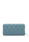 Zen Collection Quilted Large Zip Around Wallet, Blue