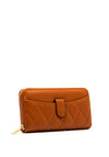 Zen Collection Quilted Large Zip Around Wallet, Brown