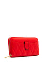 Zen Collection Quilted Large Zip Around Wallet, Red