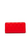 Zen Collection Quilted Large Zip Around Wallet, Red