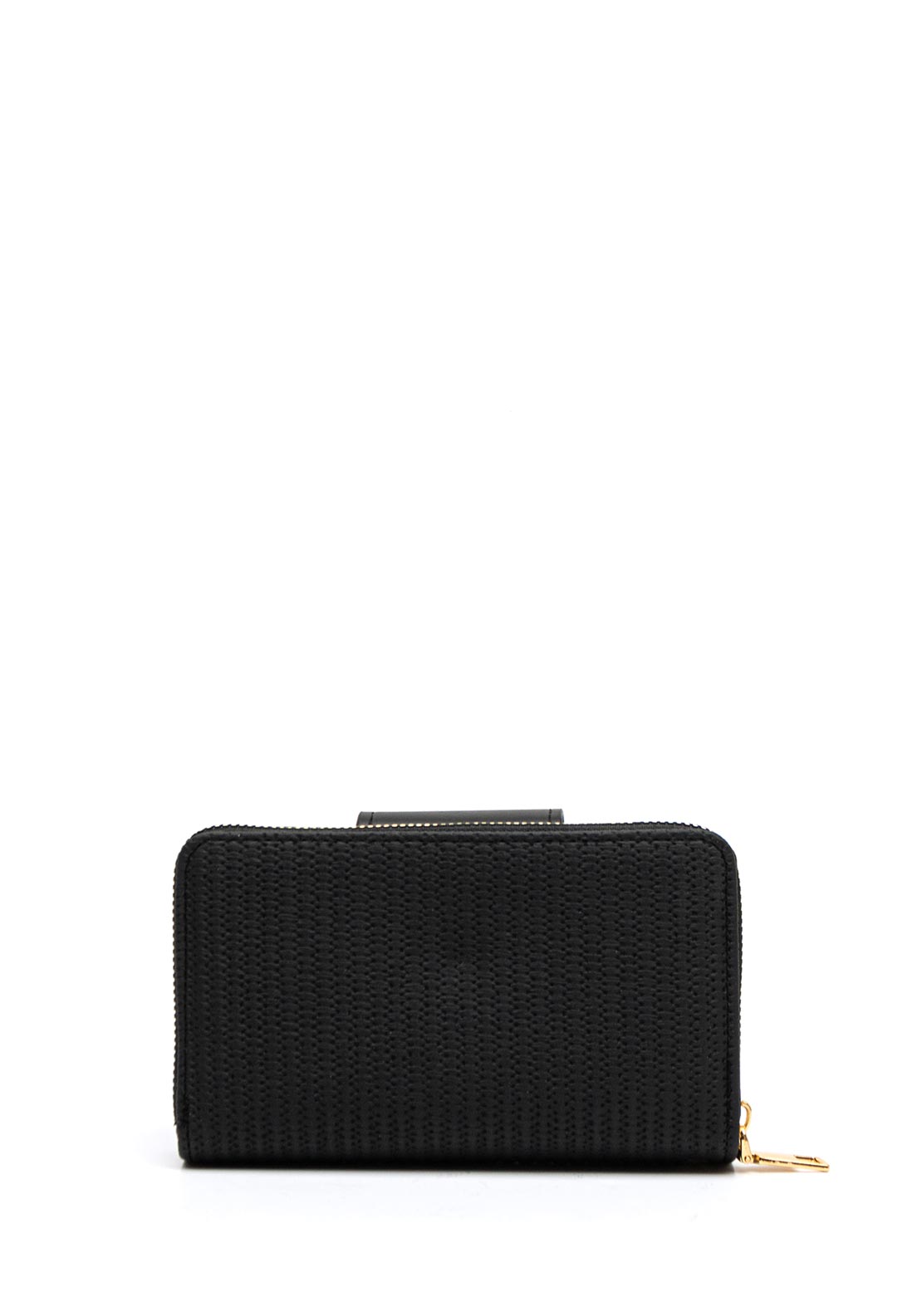Zen Collection Zip Around Woven Wallet, Black