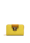 Zen Collection Zip Around Woven Wallet, Lemon Yellow